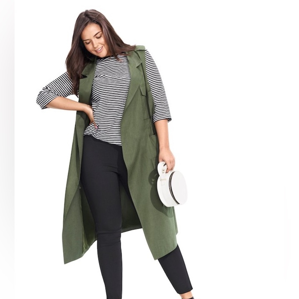 Faux suede midi long vest or wrap dress with tie belt